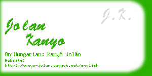 jolan kanyo business card